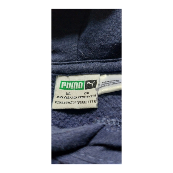 Puma Hoodie Sweatshirt Men's Youth Navy Blue XXL - Picture 3 of 4